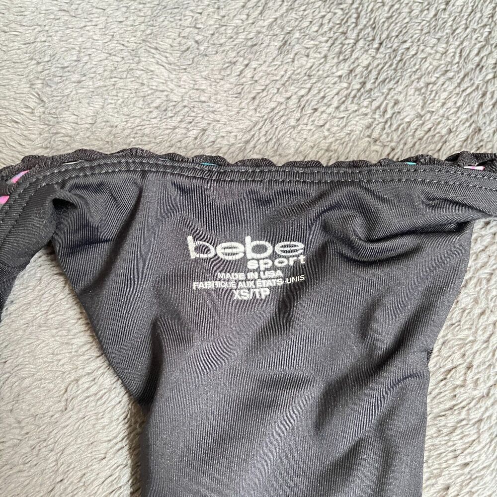Bebe Sport Activewear Multicolor Net Black Athletic Sports Bra Women's Size XS - Picture 3 of 10